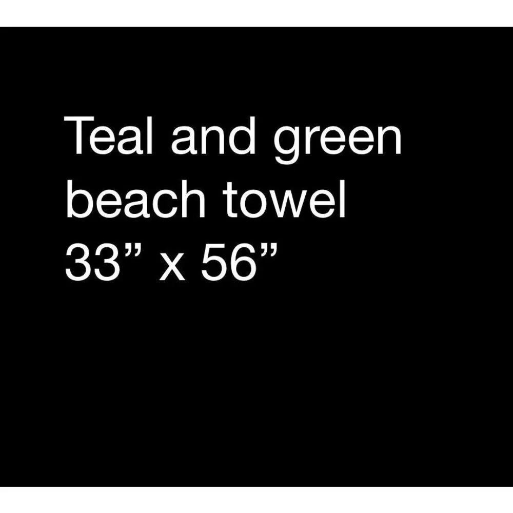 Plush teal and lime green beach towel